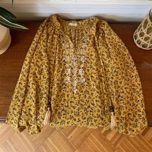 Flowered Blouse, Perfect yellow for fall!